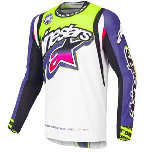 Alpinestars Supertech SX limited edition Dirt Studios hvid-lilla-pink-fluogul motocrosstrøje
