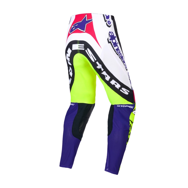 Alpinestars Supertech limited edition Dirt Studios hvid-lilla-pink-fluogule motocrossbukser