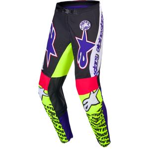 Alpinestars Supertech limited edition Dirt Studios hvid-lilla-pink-fluogule motocrossbukser