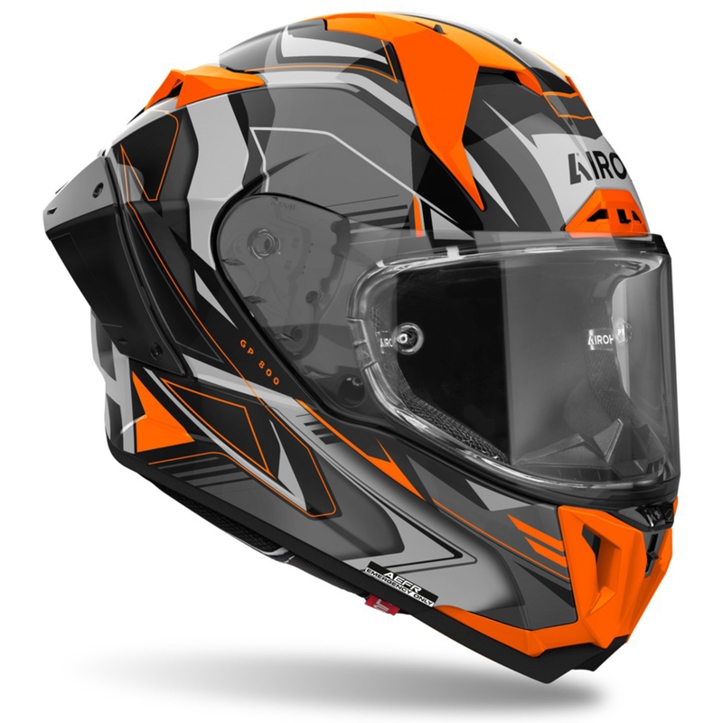 Integreret motorcykelhjelm Airoh GP800 Must orange