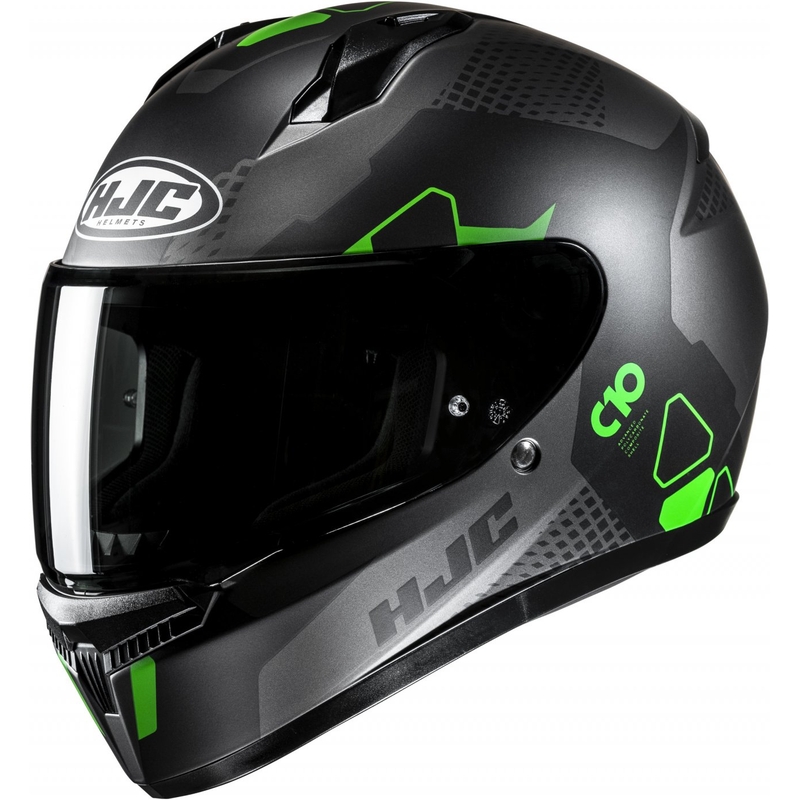 Integreret motorcykelhjelm HJC C10 Aspa sort-grøn