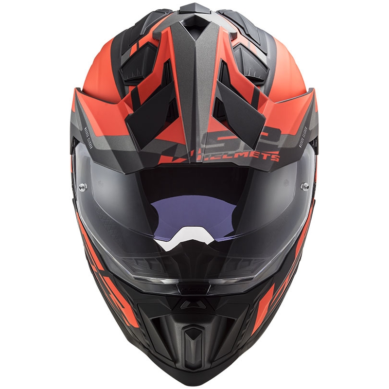 Endurohjelm LS2 MX701 Explorer Alter sort-fluo orange-grå mat