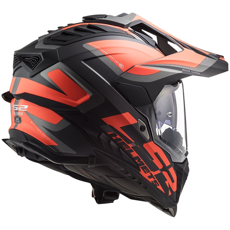 Endurohjelm LS2 MX701 Explorer Alter sort-fluo orange-grå mat