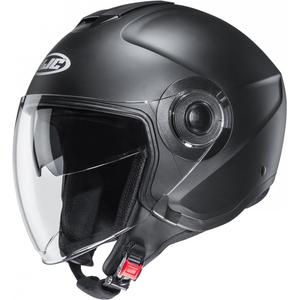 HJC i40N Solid semi-flat sort motorcykelhjelm med åbent ansigt