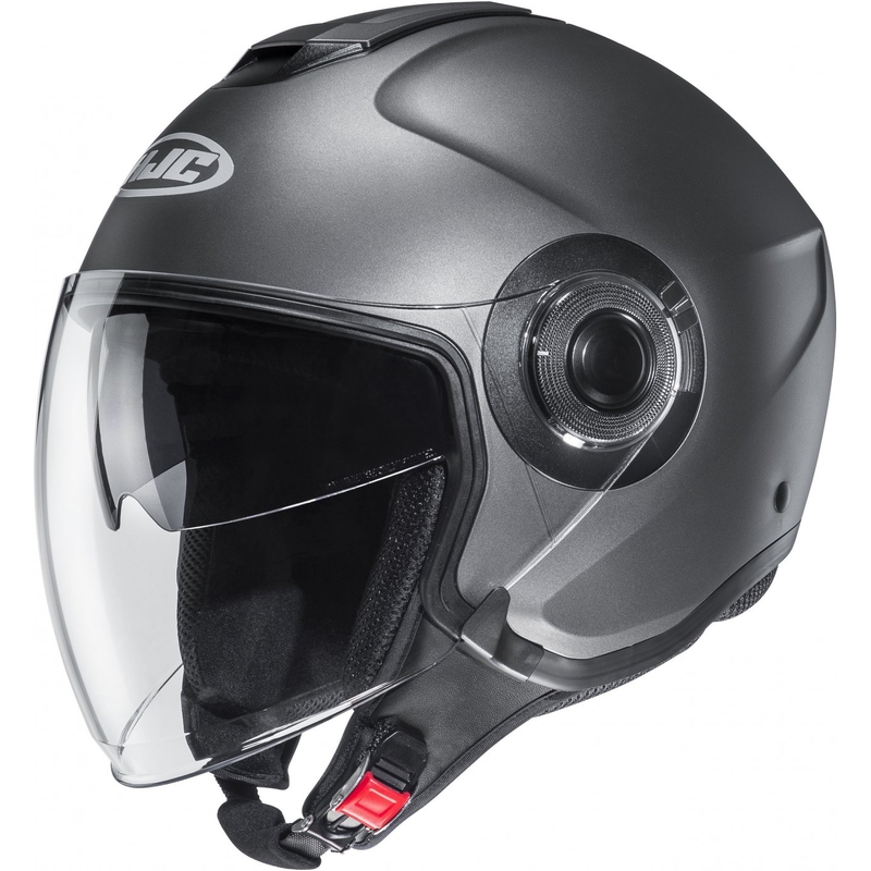 HJC i40N Solid semi-flad titanium motorcykelhjelm med åbent ansigt