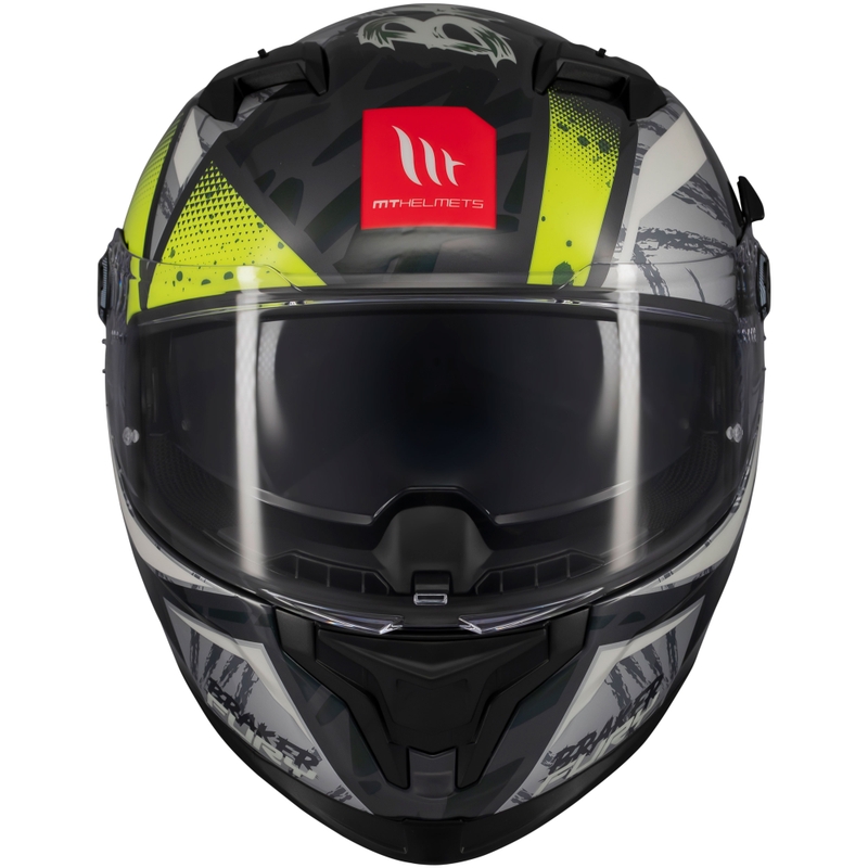 MT Braker SV Fury grå-fluogul integreret motorcykelhjelm