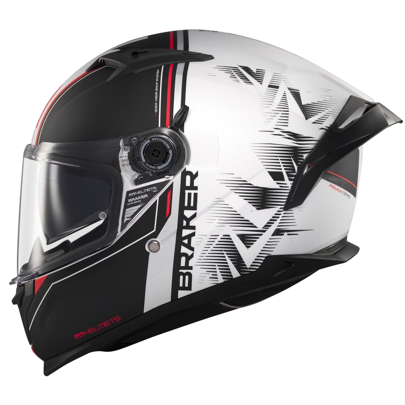 MT Braker SV Charm integreret motorcykelhjelm mat sort og hvid
