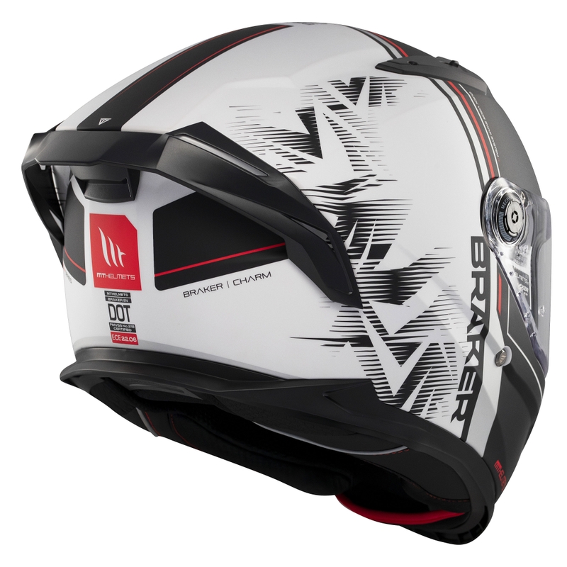 MT Braker SV Charm integreret motorcykelhjelm mat sort og hvid