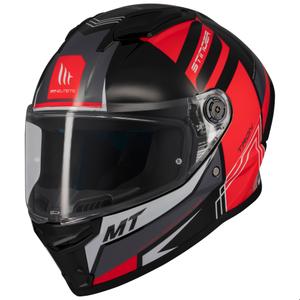 MT Stinger 2 Tron integral motorcykelhjelm sort-rød-grå