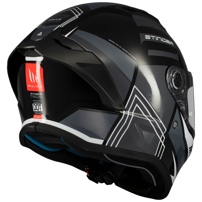 MT Stinger 2 Tron integral motorcykelhjelm sort-grå