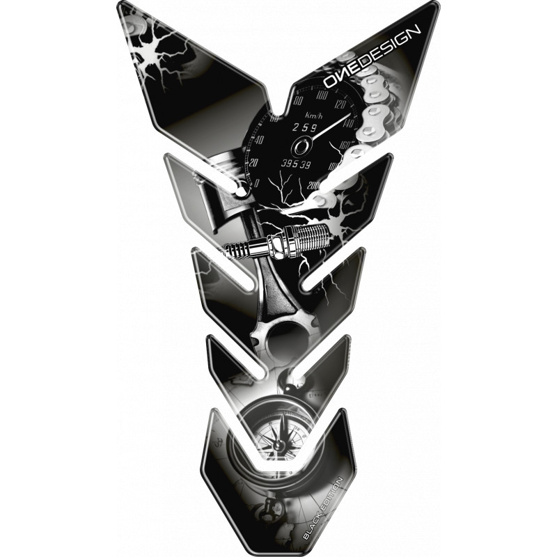Cover til brændstoftank Print Black edition - Speedometer