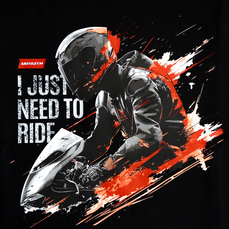 MotoZem T-shirt Jeg skal bare køre sort