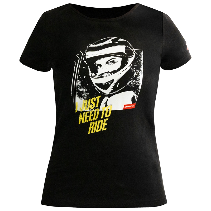 Dame MotoZem pige t-shirt sort