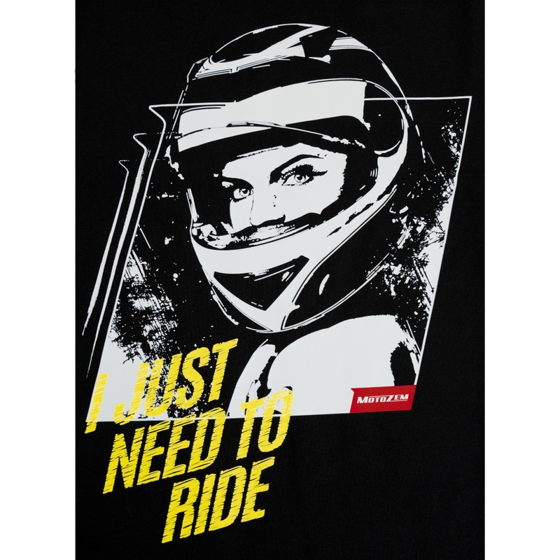 Dame MotoZem pige t-shirt sort