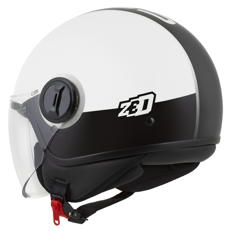 Åben hjelm ZED C35 hvid-sort