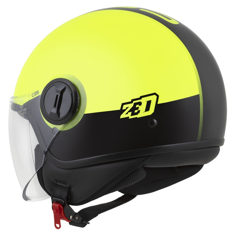 Åben hjelm ZED C35 fluogul-sort