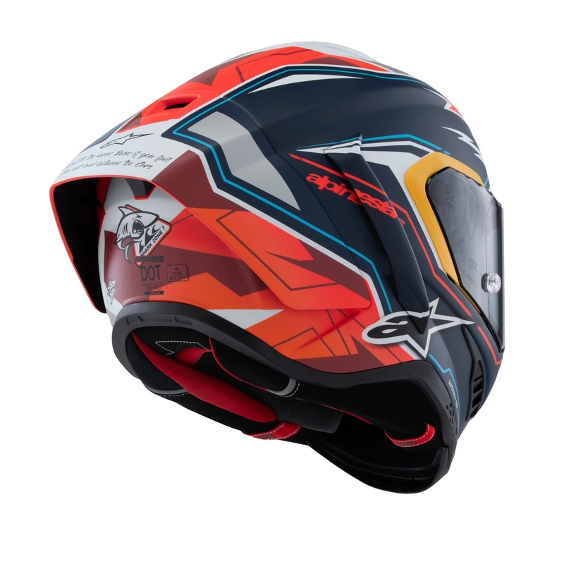 Alpinestars Supertech R-10 limited edition Pedro Acosta mat blå-rød-hvid integreret motorcykelhjelm