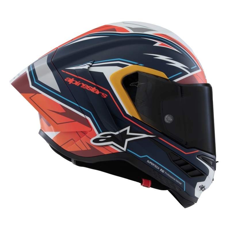 Alpinestars Supertech R-10 limited edition Pedro Acosta mat blå-rød-hvid integreret motorcykelhjelm