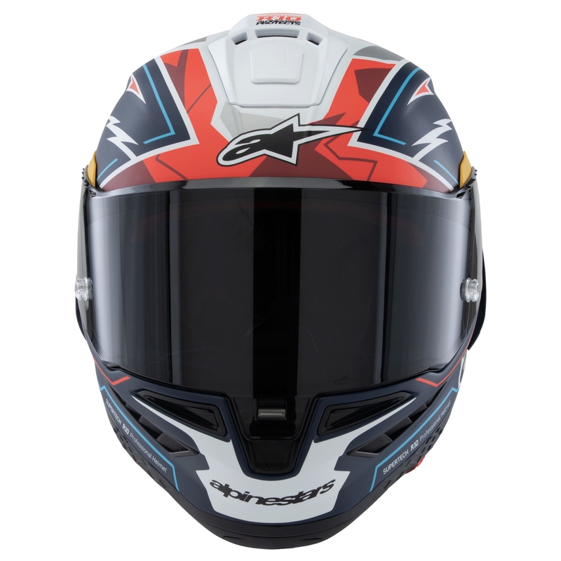 Alpinestars Supertech R-10 limited edition Pedro Acosta mat blå-rød-hvid integreret motorcykelhjelm