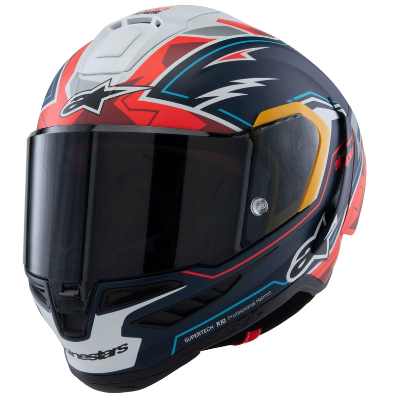 Alpinestars Supertech R-10 limited edition Pedro Acosta mat blå-rød-hvid integreret motorcykelhjelm