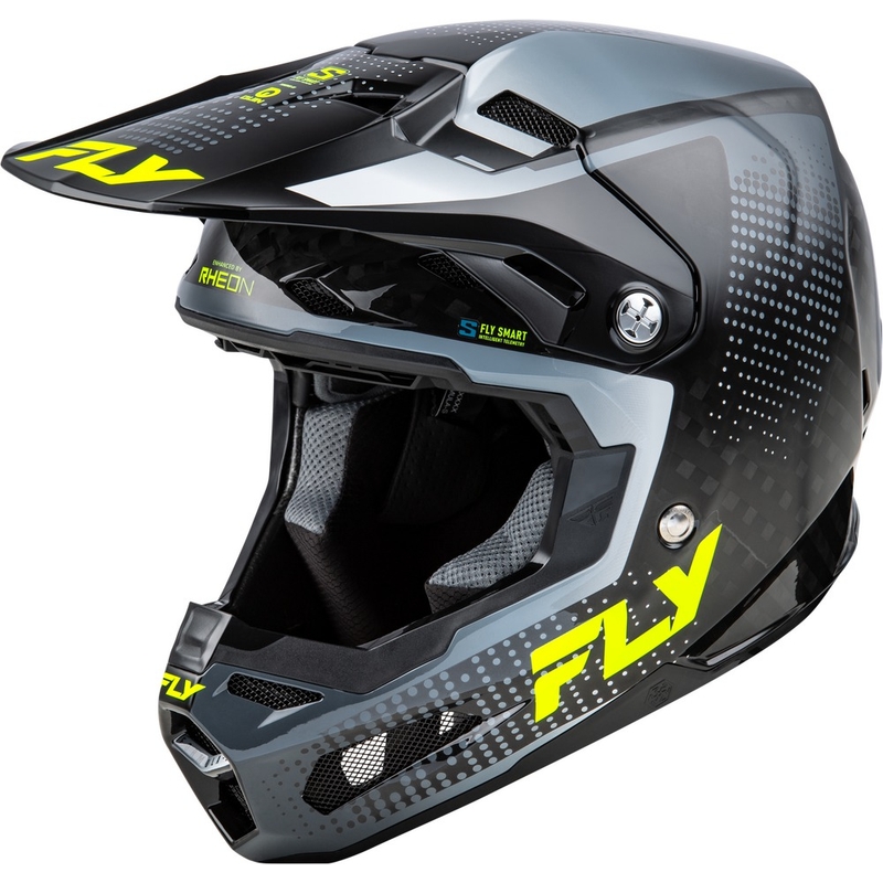 Motocrosshjelm til motorcykel FLY Racing Formula S Carbon grå-fluogul