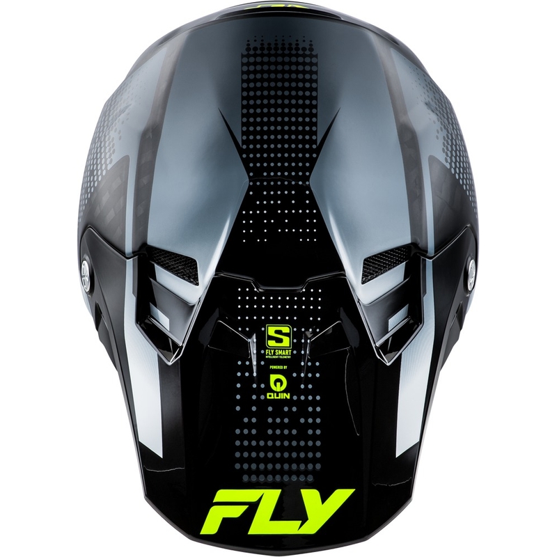 Motocrosshjelm til motorcykel FLY Racing Formula S Carbon grå-fluogul