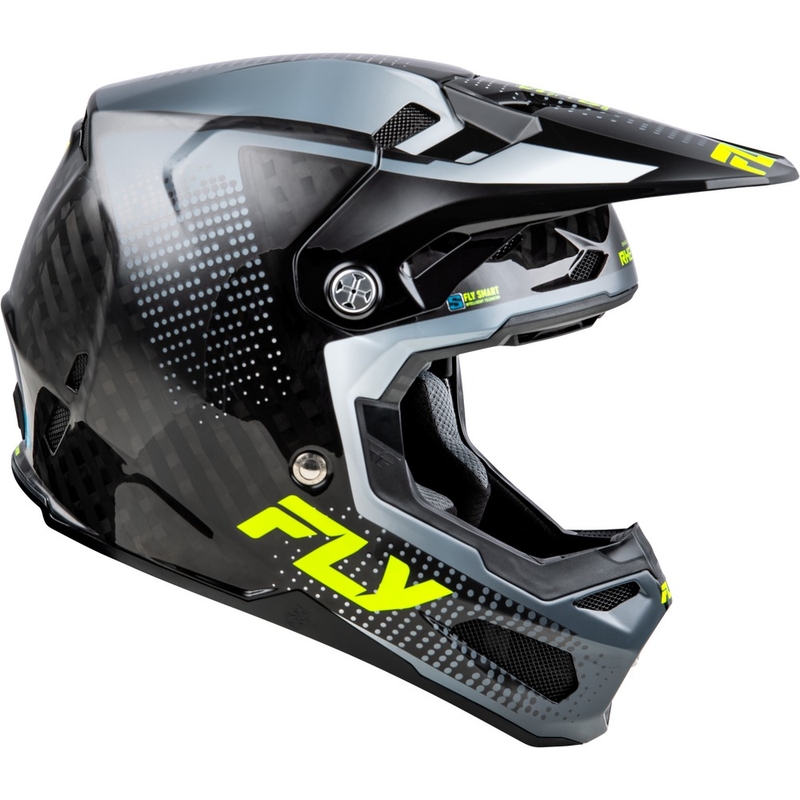 Motocrosshjelm til motorcykel FLY Racing Formula S Carbon grå-fluogul