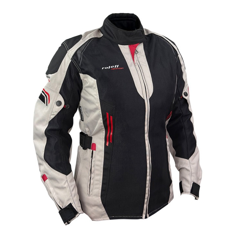Roleff Mesh Black Beige Red motorcykeljakke til kvinder