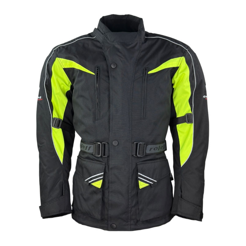 Motorcykeljakke Roleff Kodra sort-fluogul