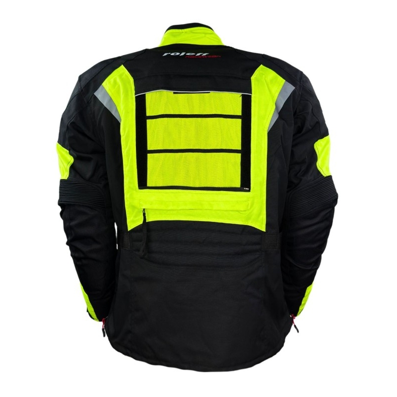 Motorcykeljakke Roleff Kodra Enduro sort-fluogul