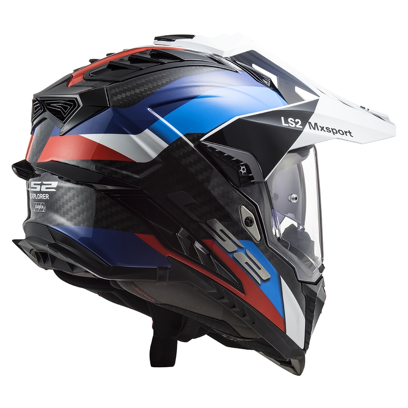Enduro-motorcykelhjelm LS2 MX701 C Explorer Frontier sort-blå