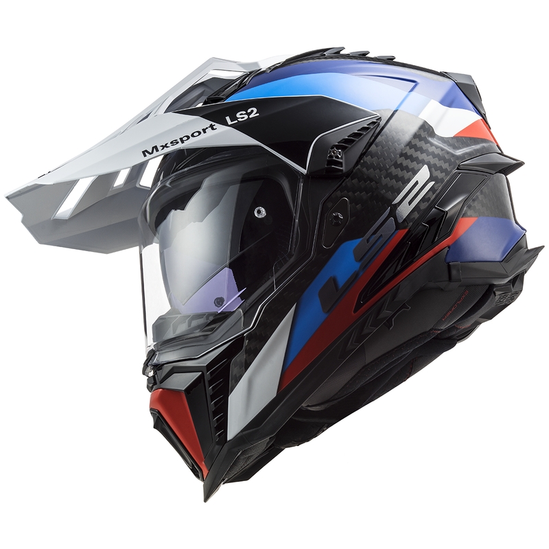 Enduro-motorcykelhjelm LS2 MX701 C Explorer Frontier sort-blå