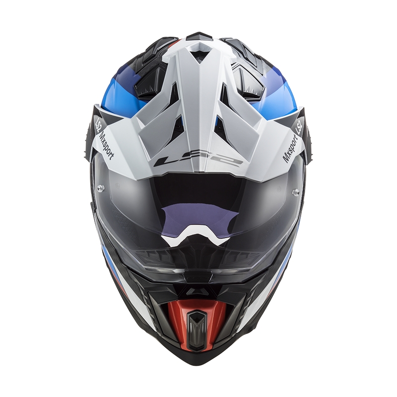 Enduro-motorcykelhjelm LS2 MX701 C Explorer Frontier sort-blå