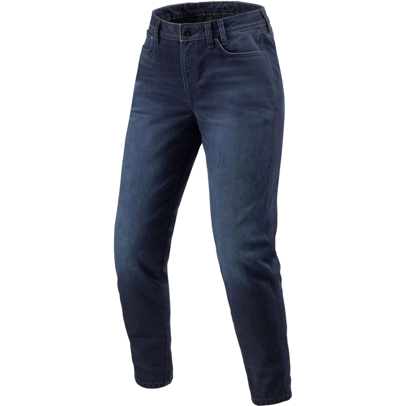 Cropped motorcykeljeans til kvinder Revit Harper Tapered Frayed Dark Blue