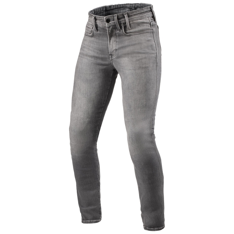Revit Piston 3 Skinny Cropped Motorcycle Jeans Grå