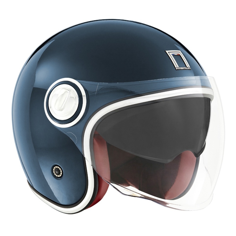 Åben motorcykelhjelm NOX PREMIUM Heritage petroleumsblå - II. kvalitet
