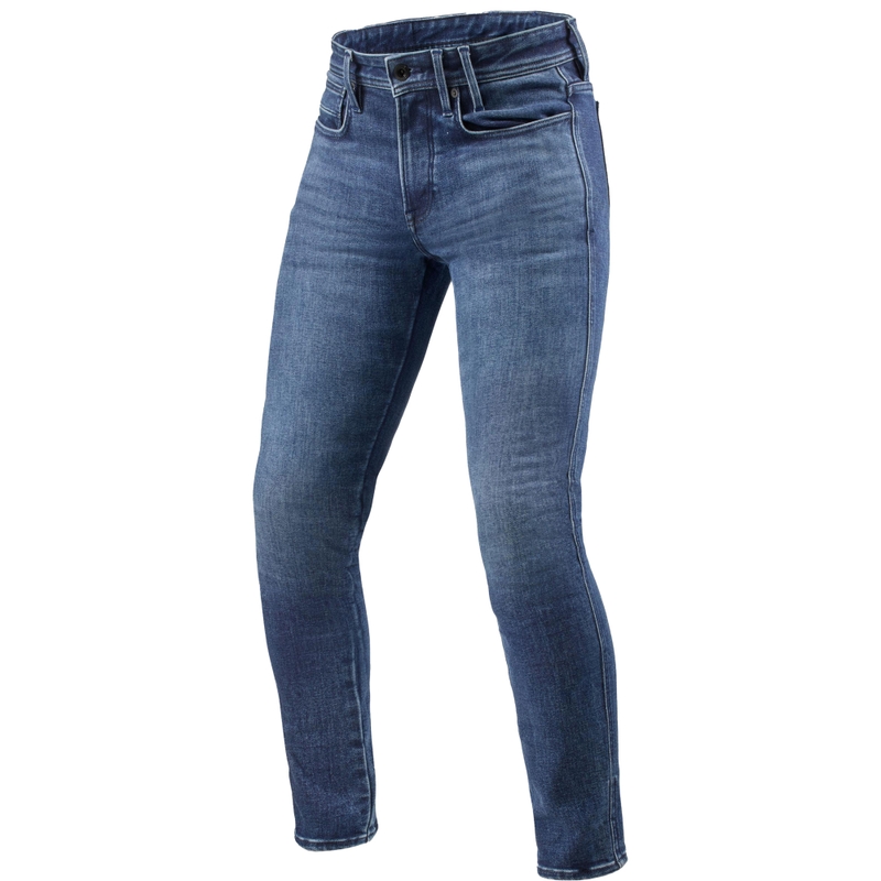Revit Piston 3 Skinny Cropped Motorcycle Jeans Blå