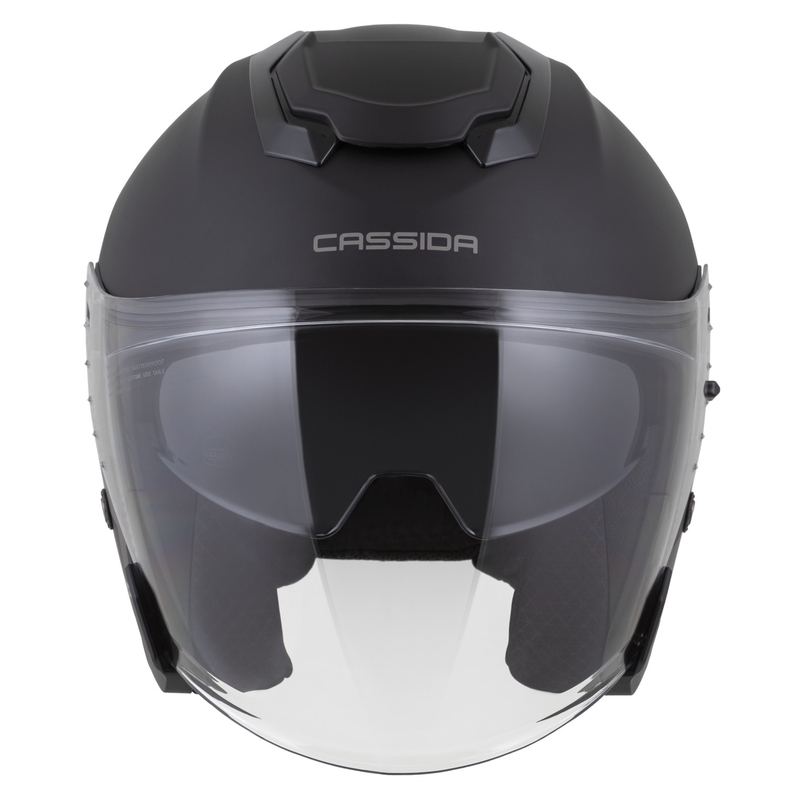 Cassida Jet Tech 2.0 Solid Matte Black-Grey Open motorcykelhjelm