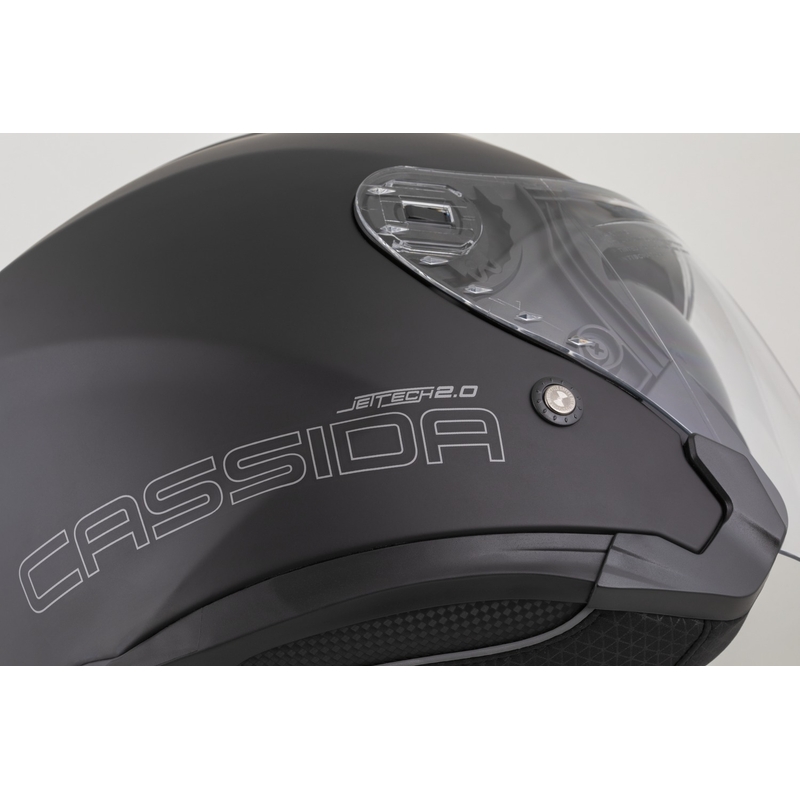 Cassida Jet Tech 2.0 Solid Matte Black-Grey Open motorcykelhjelm