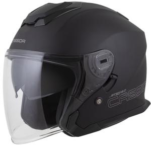 Cassida Jet Tech 2.0 Solid Matte Black-Grey Open motorcykelhjelm