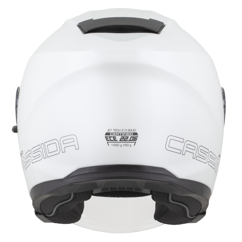 Cassida Jet Tech 2.0 Solid hvid-sort-grå åben motorcykelhjelm