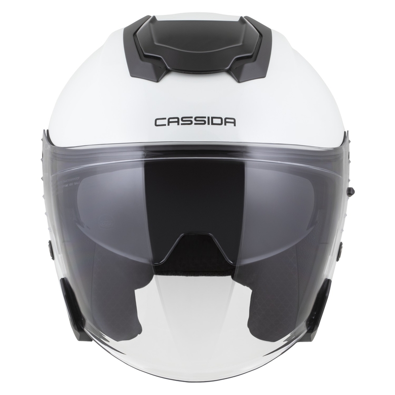 Cassida Jet Tech 2.0 Solid hvid-sort-grå åben motorcykelhjelm