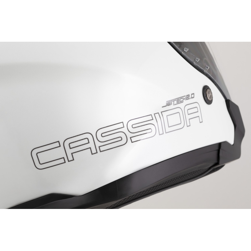Cassida Jet Tech 2.0 Solid hvid-sort-grå åben motorcykelhjelm