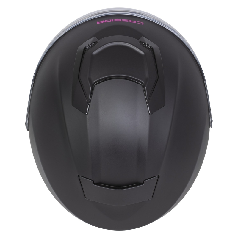 Cassida Jet Tech 2.0 Solid mat sort og pink åben motorcykelhjelm
