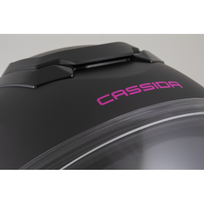 Cassida Jet Tech 2.0 Solid mat sort og pink åben motorcykelhjelm
