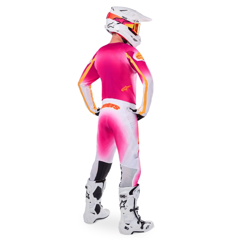 Alpinestars Supertech SX AFD limited edition MIG fluo pink-hvid-orange motocrosstrøje