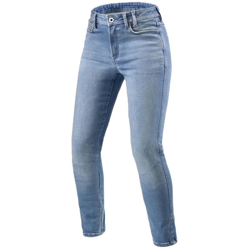 Revit Shelby 3 Skinny Light Blue Cropped Motorcycle Jeans til kvinder