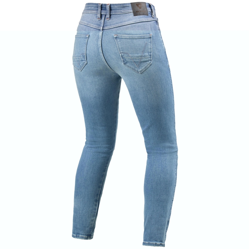 Revit Shelby 3 Skinny Light Blue Cropped Motorcycle Jeans til kvinder