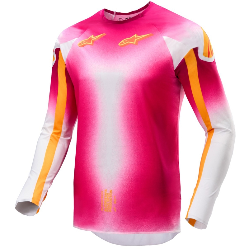 Alpinestars Supertech SX AFD limited edition MIG fluo pink-hvid-orange motocrosstrøje