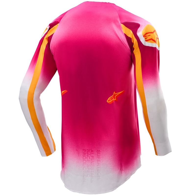 Alpinestars Supertech SX AFD limited edition MIG fluo pink-hvid-orange motocrosstrøje